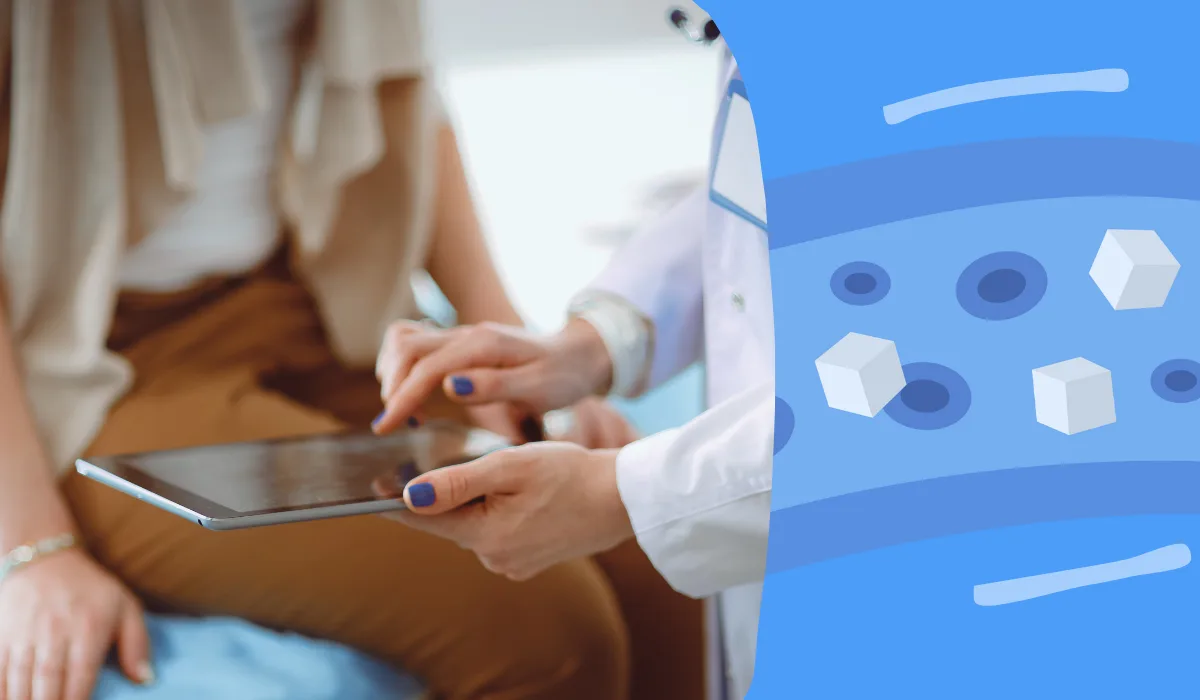 type-2-diabetes-illustration-blood-sugar-insulin.png Educational illustration explaining type 2 diabetes, high blood sugar and the role of insulin.